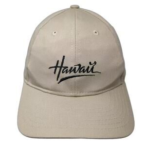 Surfware Hawaii Baseball Cap Beige Black Strapback Hat OS Polyester Embroidered